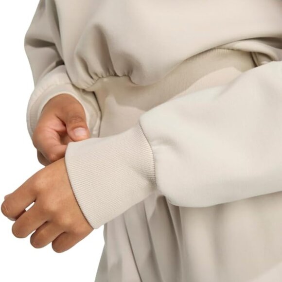 adidas Women's Sweatshirt, All Szn Soft Lux Loose Fit, Off-White, Medium - Picture 3 of 8